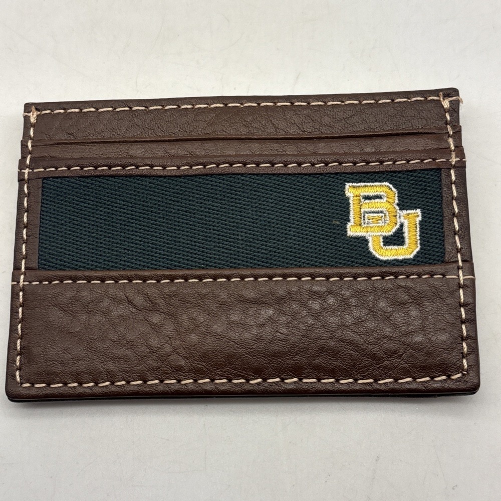 Baylor University brown leather front pocket wallet